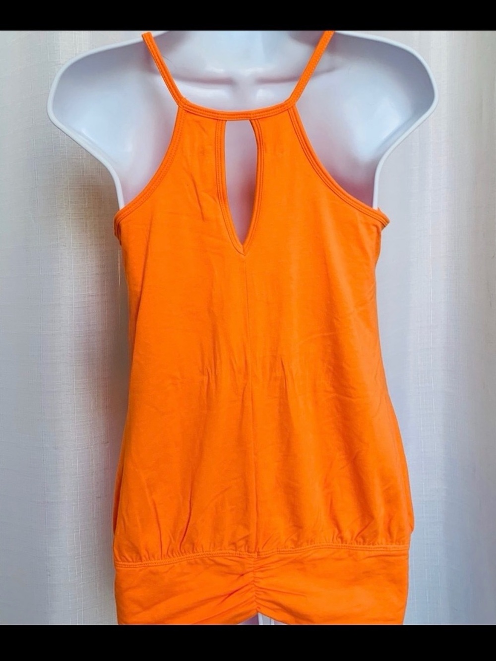 GAIAM Orange Ruched Tank Top with built in bra - Picture 5 of 6